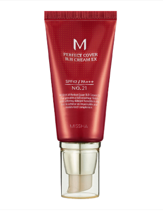Missha M Perfect Cover EX maskuojamasis BB kremas Nr. 21 light beige su SPF42 PA+++ 50ml.