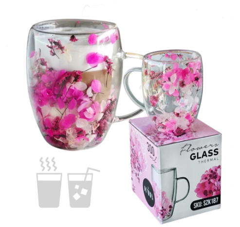 Termostiklas su gėlėmis viduje 300ml (Szk:187)