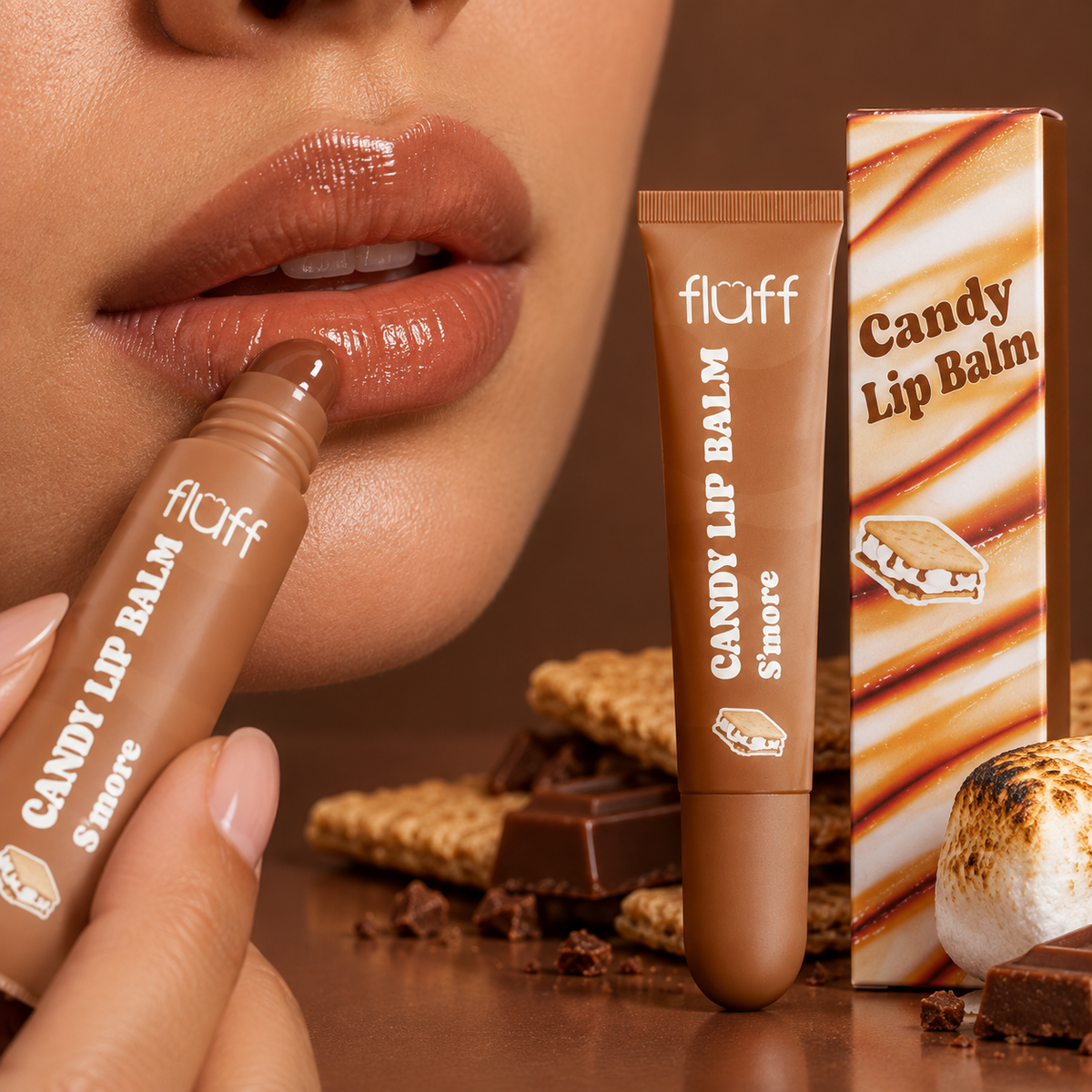 Fluff saldainių skonio lūpų balzamas „S’more“, 12 ml