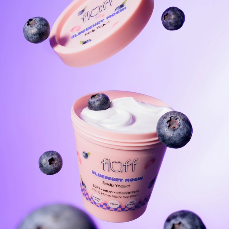 FLUFF kūno jogurtas „Mėlynių Mochi“ – 180 ml