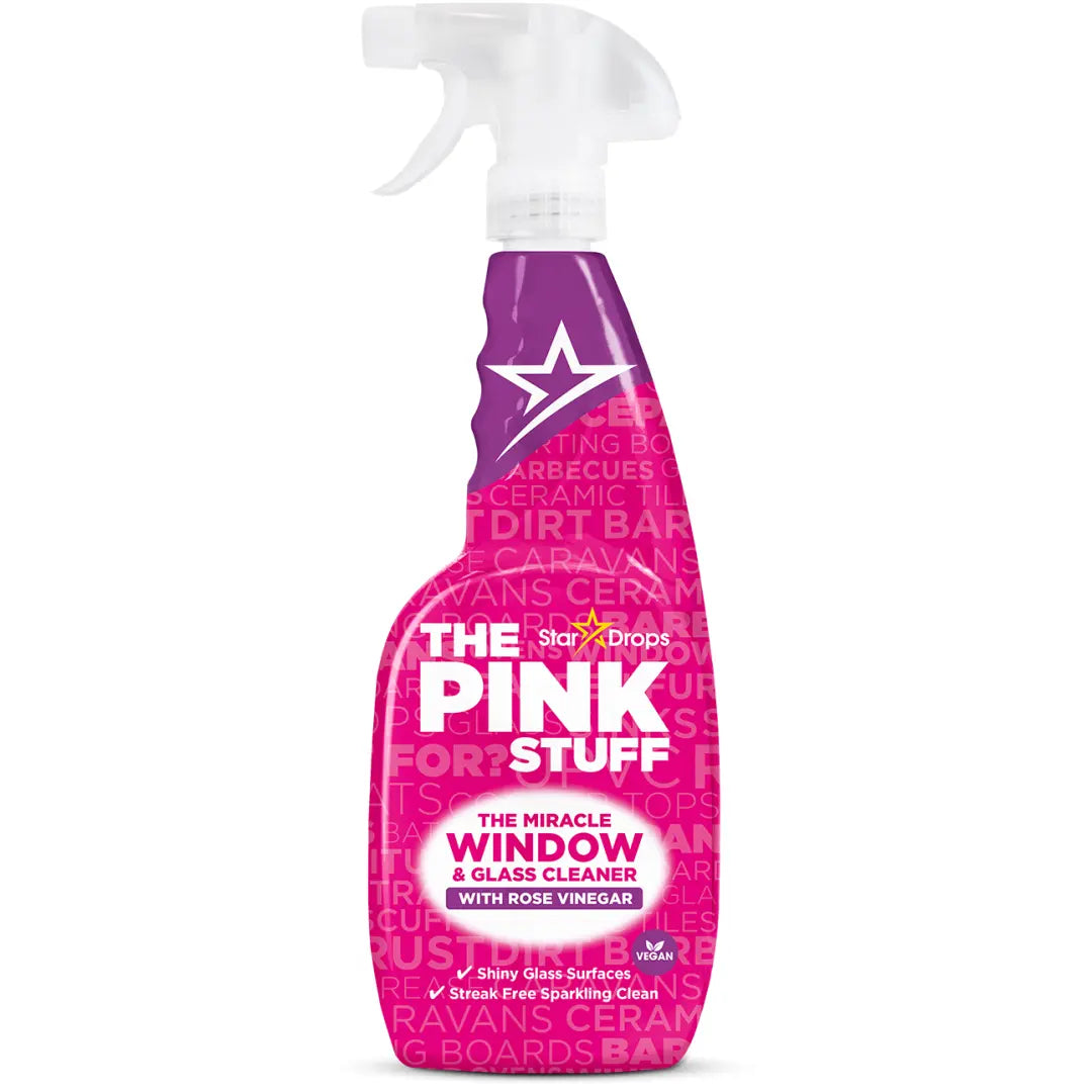 THE PINK STUFF THE MIRACLE WINDOW purškiamas veidrožių, langų ir stiklų valiklis su rožių actu 750 ml