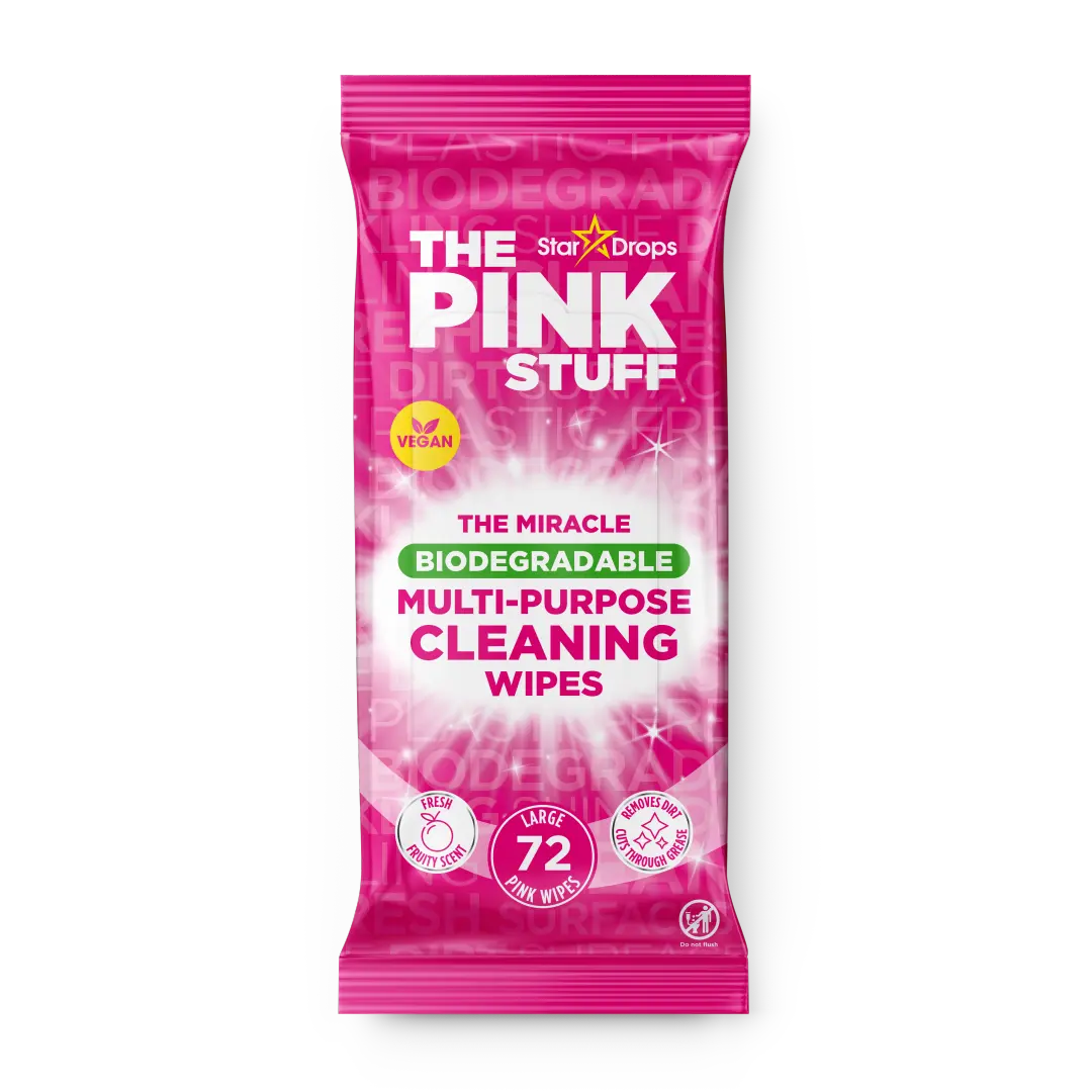 „THE PINK STUFF“ stebuklingos biologiškai skaidžios daugiafunkcės valymo servetėlės, 72 vnt.