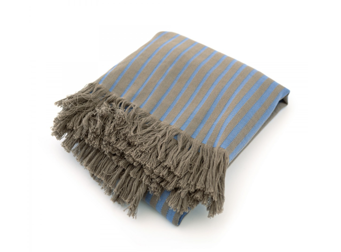 BORGA mėlynai rudas rankšluostis. Dydis 100x160.