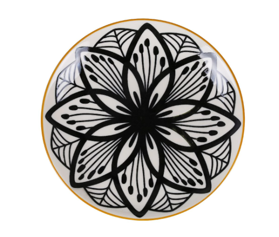 Japonų stiliaus lėkštė su raštais