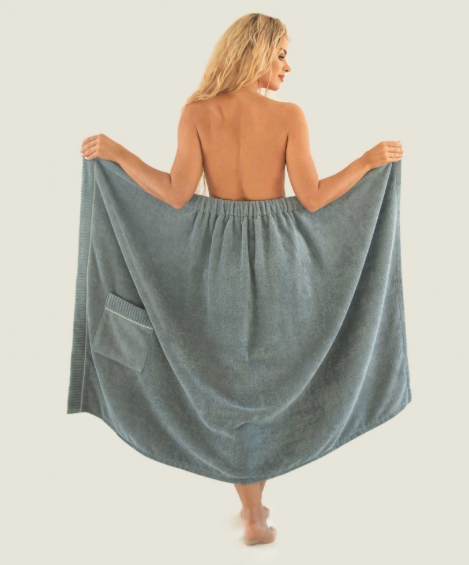 Pilkos spalvos saunos rankšluostis "Pareo" dydis 90*140.