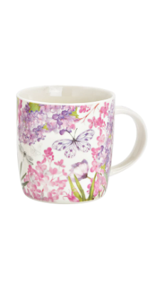 Porcelianinis puodelis su gėlėmis