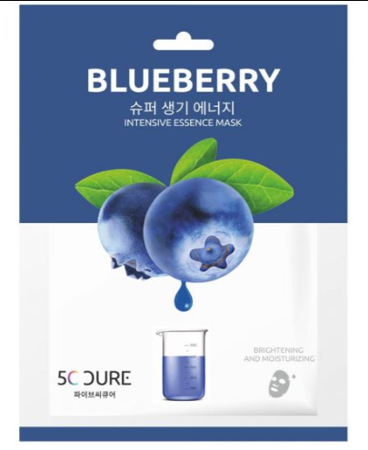 Mėlynių, intensyvios esencijos lakštinė kaukė 25ml