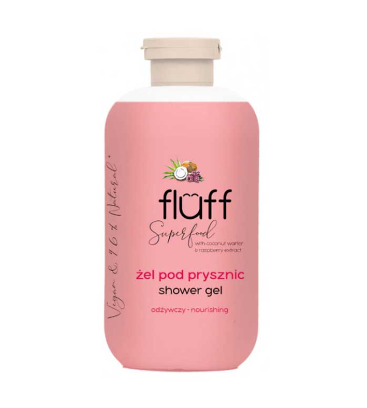 FLUFF - maitinanti dušo zelė "Coconut & Rasberry" 500ml.