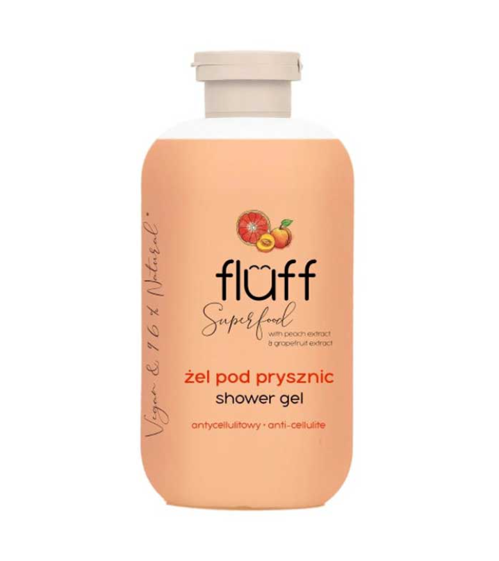 FLUFF - anticeliulitinė dušo želė "Peach & Grapefruit" 500ml.