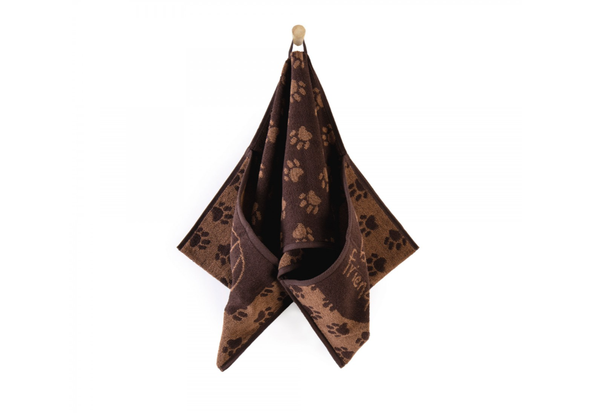 BEST FRIEND naminių gyvūnėlių rankšluostis, rudas. Dydis 30x80.