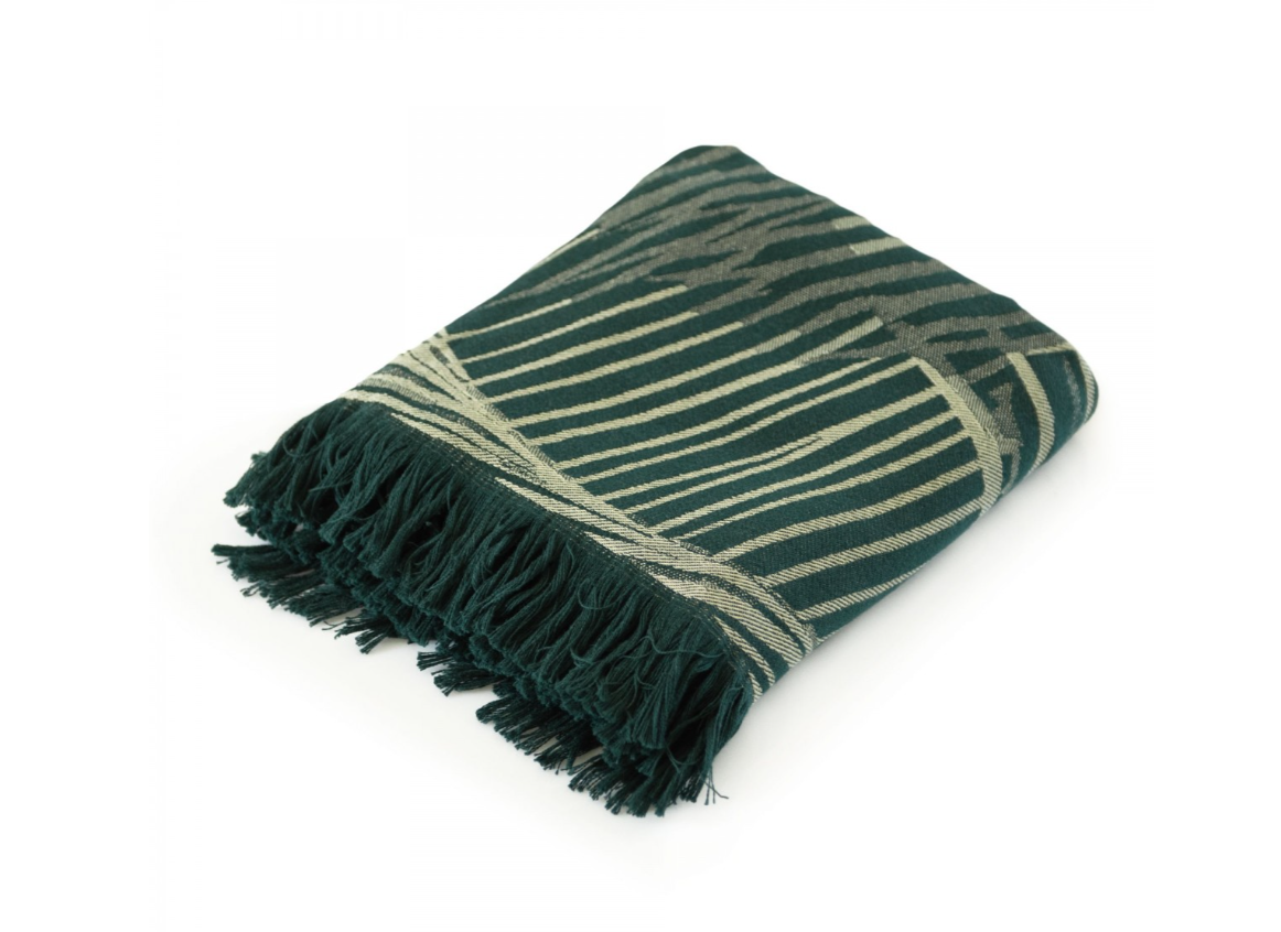 Rankšluostis "Palmės", žalios spalvos. Dydis 100x160.