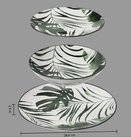 18 dalių indų servizas "Žaliosios palmės"