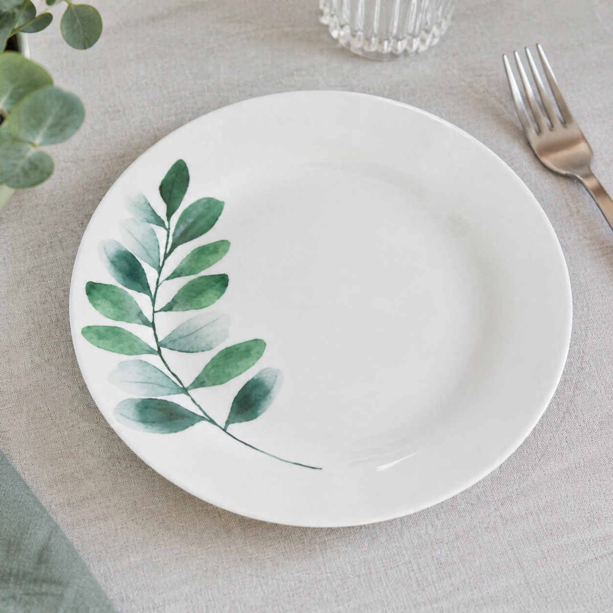 Desertinė lėkštė su augaliniu motyvu "Eucalyptus"