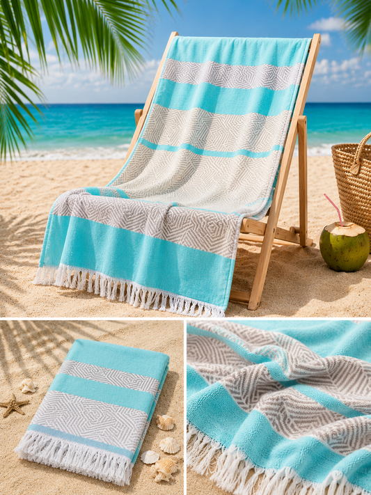 Fouta MALAGA rankšluostis turkio smėlio spalvos 100x160