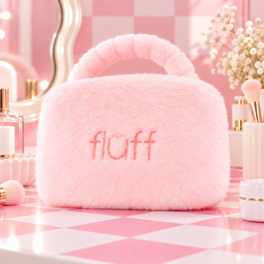 FLUFF didelė violetinė kosmetinė su rankenėle