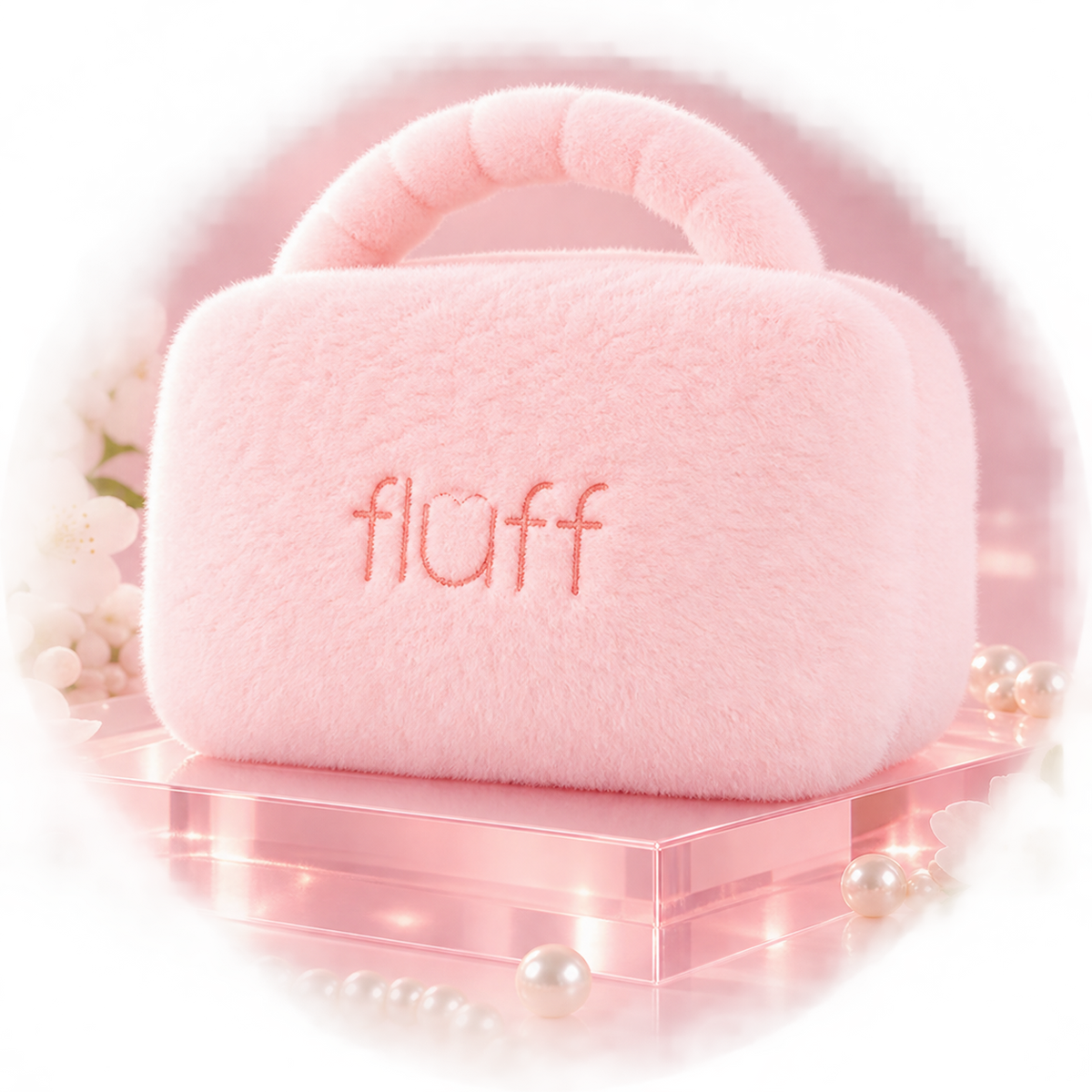 FLUFF didelė violetinė kosmetinė su rankenėle