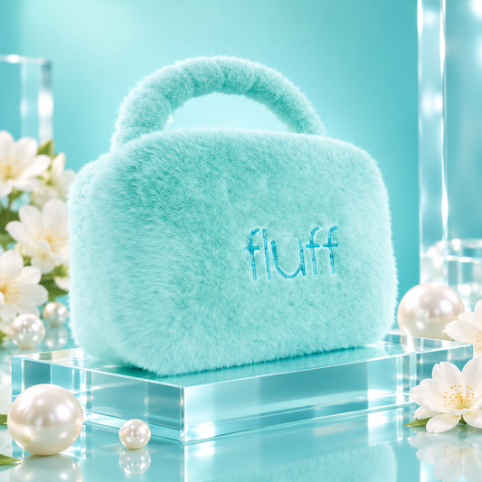 FLUFF didelė žydra kosmetinė su rankenėle