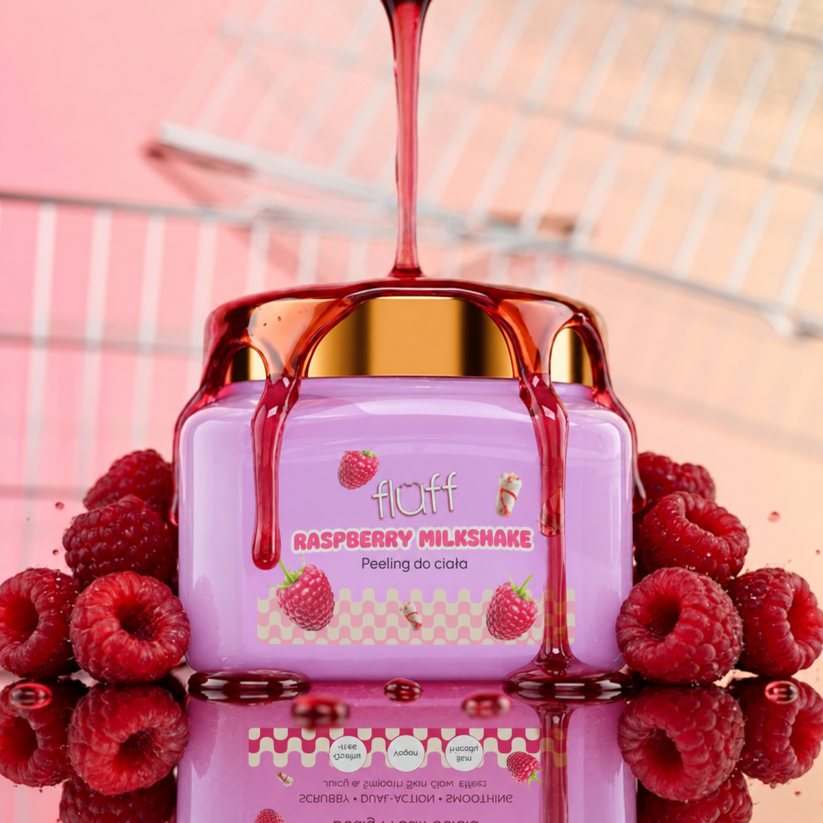 FLUFF kūno šveitiklis „Raspberry Milkshake“ – 350 ml