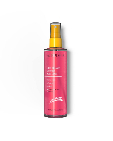 Glitterain " Shimmer Body Spray" - blizgantis kūno purškiklis, praturtintas hialiurono rūgštimi