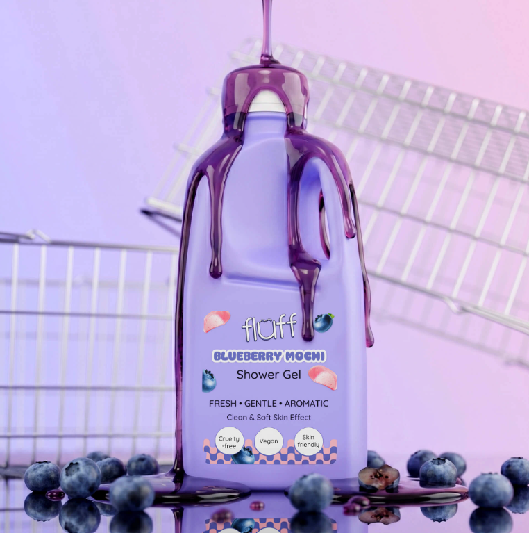 FLUFF dušo želė „Mėlynių moči“, 500 ml
