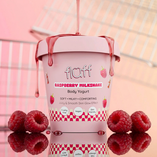 FLUFF kūno jogurtas „Aviečių pieno kokteilis“ – 180 ml