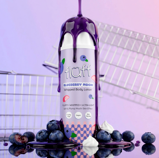 FLUFF plakamas kūno kremas „Mėlynių moči“ – 200 ml