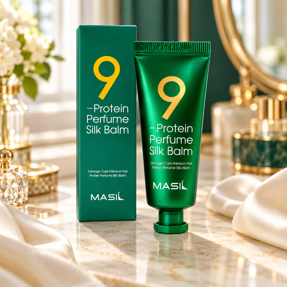 Nenuplaunamas „Masil 9“ baltymų  šilko balzamas 20 ml.
