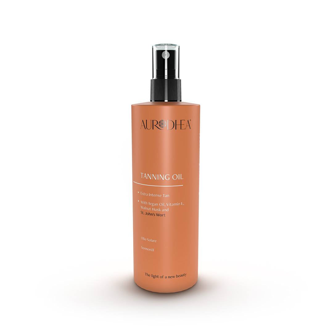 Aurodhea įdegio aliejus su graikinių riešutų lukštais ir jonažolėmis. 150ml.