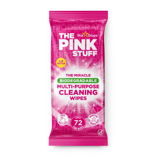 „THE PINK STUFF“ stebuklingos biologiškai skaidžios daugiafunkcės valymo servetėlės, 72 vnt.