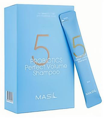 Masil 5 Probiotics Perfect Volume Shampoo - tobulos apimties šampūnas, švelnus galvos odai 8 ml