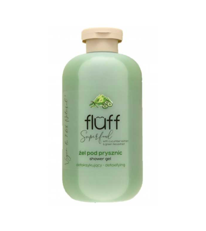 FLUFF - detoksikuojanti dušo želė "Cucumber & Green Tea" 500ml.