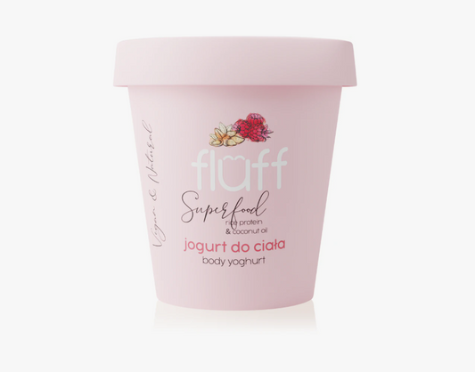 Fluff kūno jogurtas "Raspberries & Almonds" 180ml.
