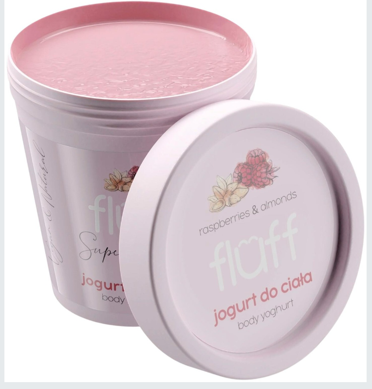 Fluff kūno jogurtas "Raspberries & Almonds" 180ml.