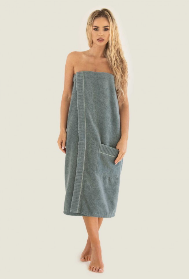 Pilkos spalvos saunos rankšluostis "Pareo"  dydis 90*140.