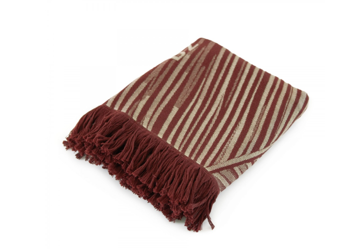 Rankšluostis "Palmės", bordo spalvos. Dydis 100x160.