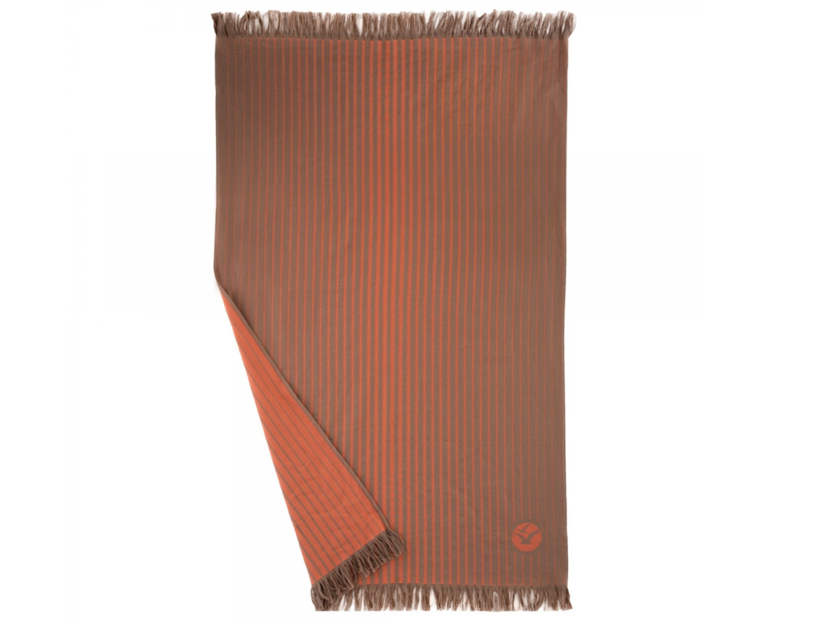 BORGA oranžinės-rudos spalvos rankšluostis. Dydis 100x160.