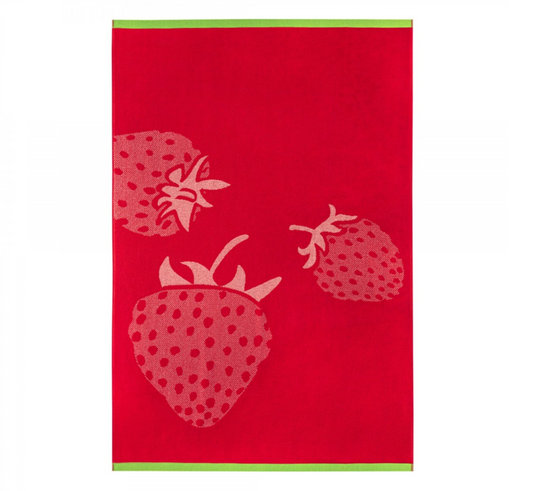 Rankšluostis "Strawberry", raudonas. Dydis 100x160.