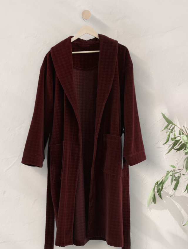 LORENZO bordo spalvos chalatas XL