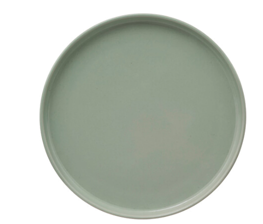 Šviesiai žalios spalvos minimalistinė lėkštė