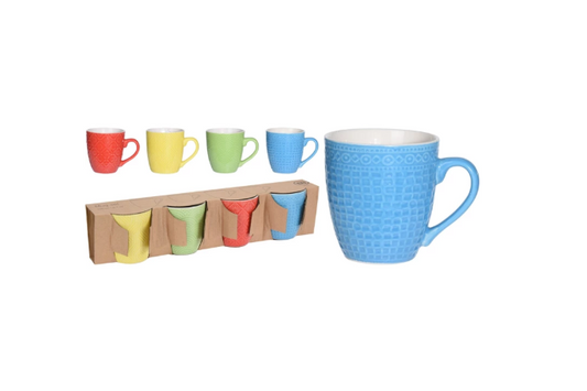 Spalvoti keramikiniai puodeliai 4vnt.