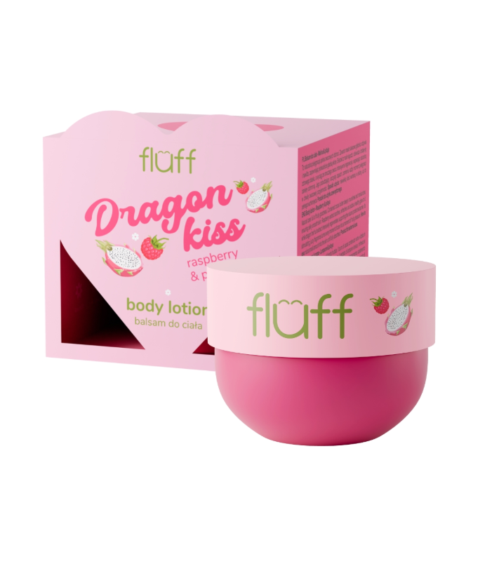 FLUFF - "DRAGON KISS" kūno losjonas su avietėmis ir pitaja 150ml.