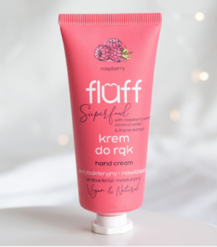 FLUFF antibakterinis rankų kremas “avietė” 50ml.