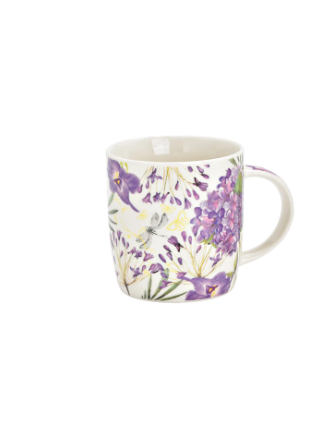 Porcelianinis puodelis su gėlės dekoru