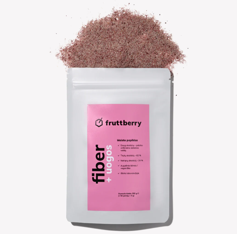 Skaidulos su uogomis - FRUTTBERRY. Grynasis kiekis 250gr.