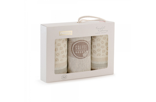 "COFFE" virtuvės komplektas smėlio spalvos. 3vnt dydis 50x70.