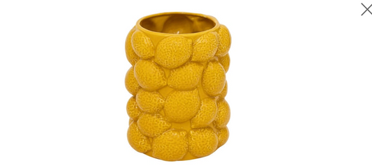 Keraminė vaza su citrininiu jukos skoniu H18, geltona.