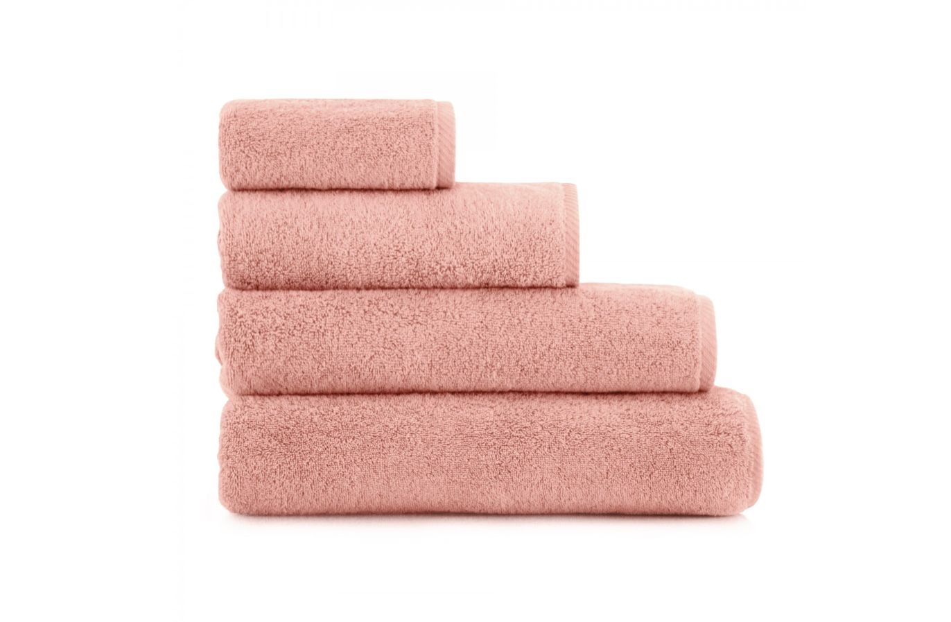 Lygūs ir vienspalviai "KIWI 2" kolekcijos vonios rankšluosčiai. Rožinės spalvos, dydis 70x140.