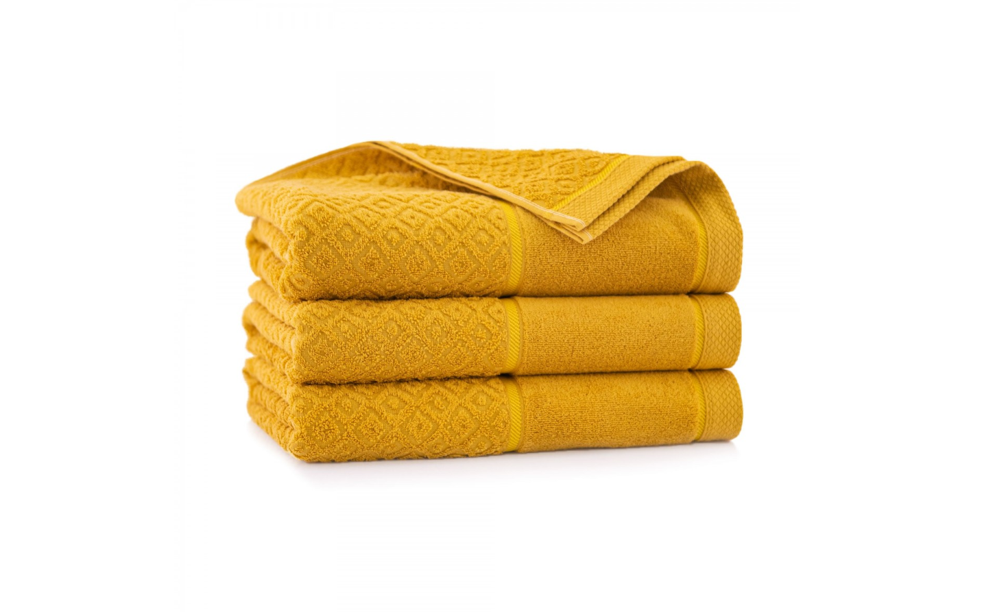 Išskirtinio grožio, vonios rankšluostis "MAKAO". Ciberžolės geltonumo spalvos. Dydis 70x140