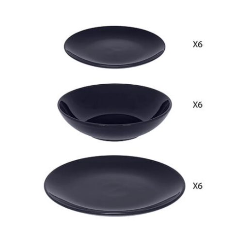 Tamsiai mėlynos spalvos servizas 18vnt