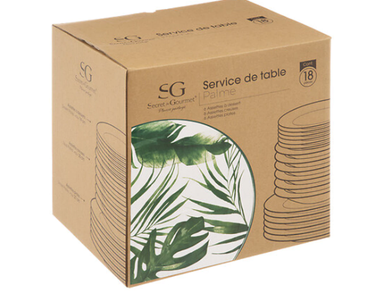 18 dalių indų servizas "Žaliosios palmės"